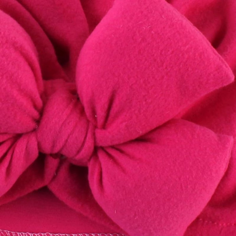 Newborn Baby Bowknot Hat Soft Cotton Photo Prop Hospital Cap Pink - Image 2